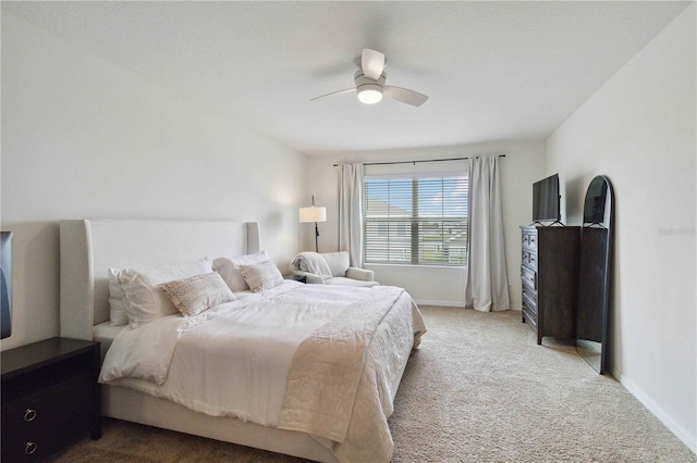 bedroom with carpet and ceiling fan