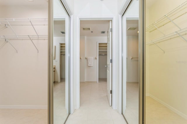 interior space with light tile patterned flooring