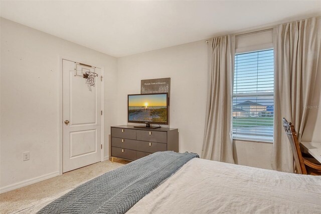 carpeted bedroom with multiple windows