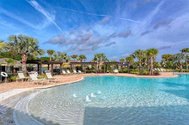 view of pool featuring a patio area