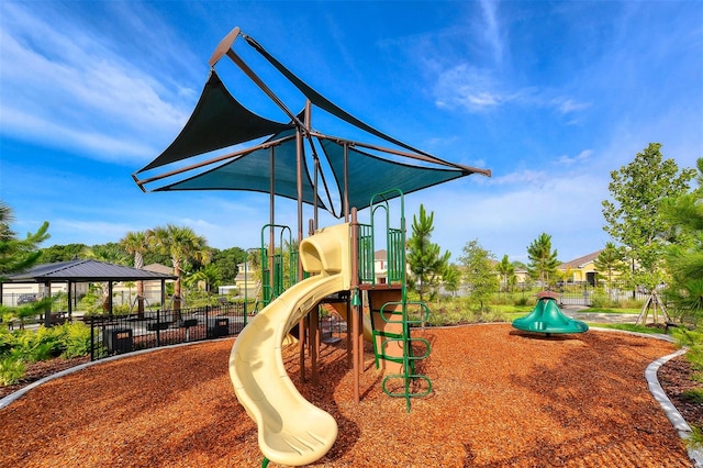 view of playground featuring a gazebo