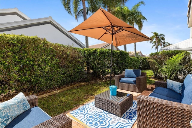 view of patio / terrace with an outdoor living space