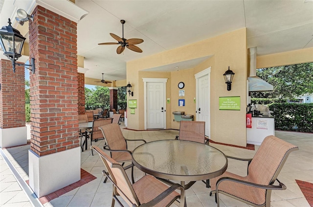 view of patio with ceiling fan