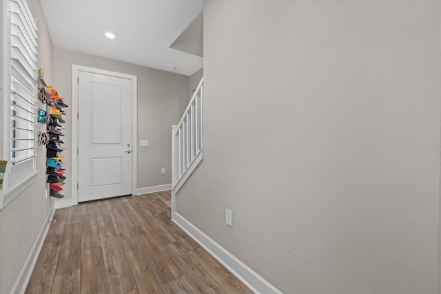 foyer featuring light hardwood / wood-style floors