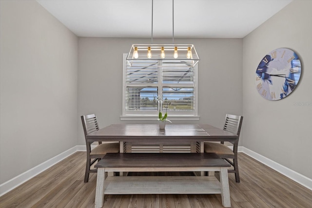 dining room with wood-type flooring