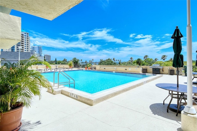 view of pool with a patio area