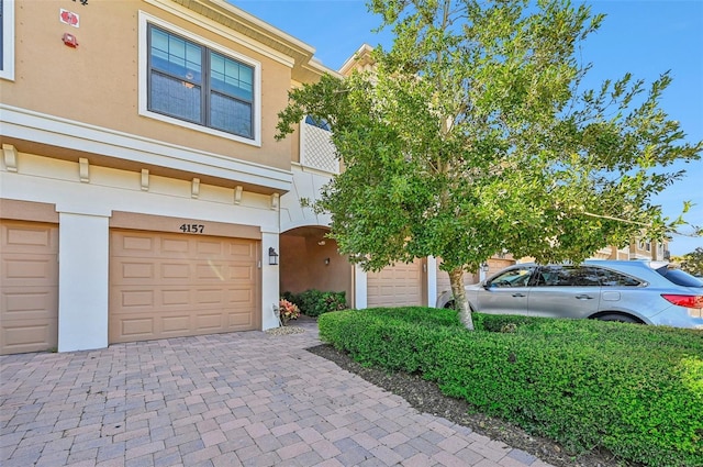 view of property featuring a garage