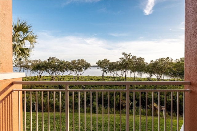 balcony with a water view