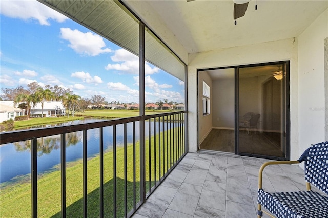 balcony with a water view