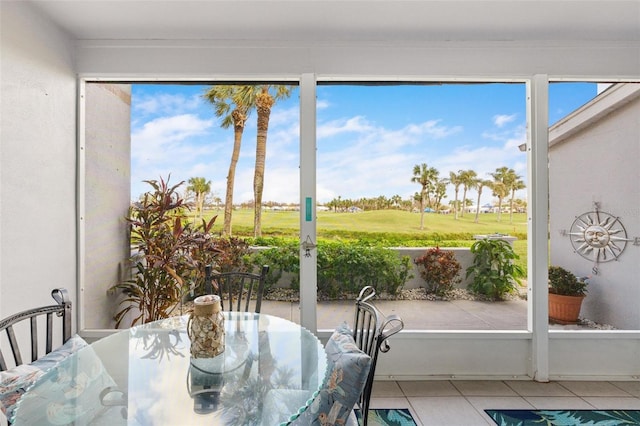 view of sunroom