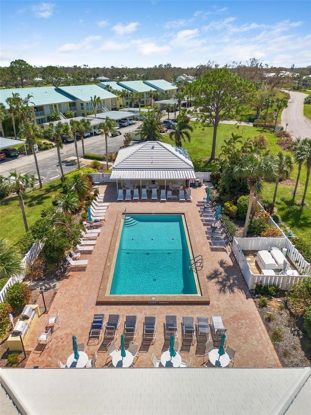 view of pool with a patio area