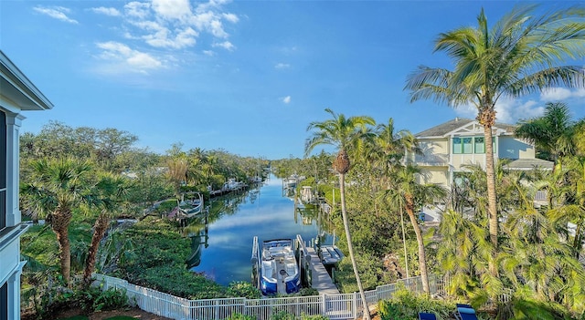 water view with a dock