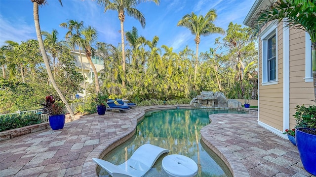 view of pool featuring a patio area