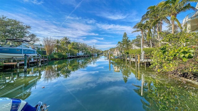 water view with a boat dock