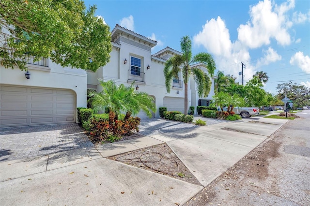 view of front of home with a garage