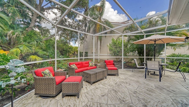 view of sunroom