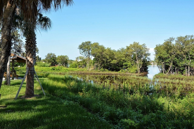 view of landscape with a water view