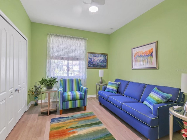 living room featuring light hardwood / wood-style floors