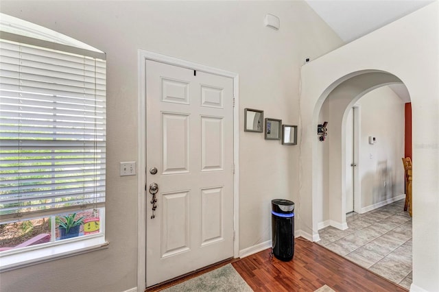 foyer featuring hardwood / wood-style floors