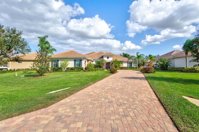 view of front facade with a front yard