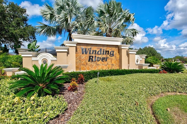 view of community sign