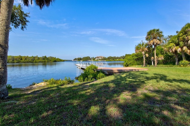 property view of water with a floating dock