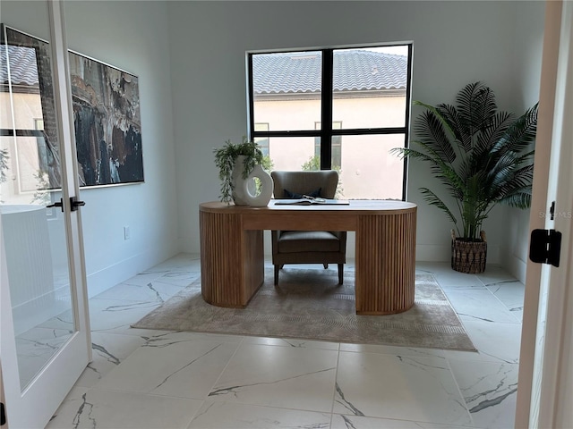 office space with french doors and plenty of natural light