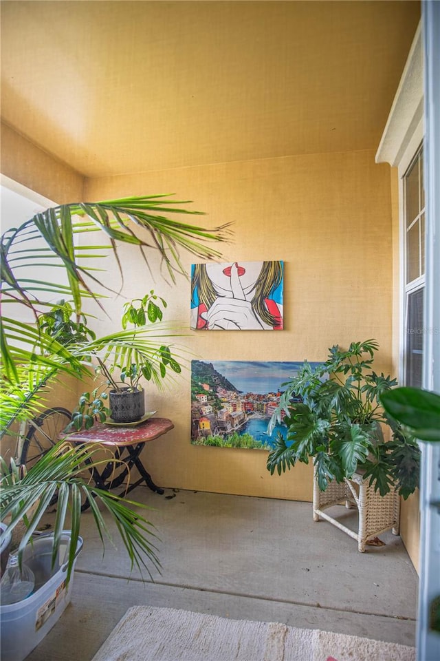 balcony with a patio area