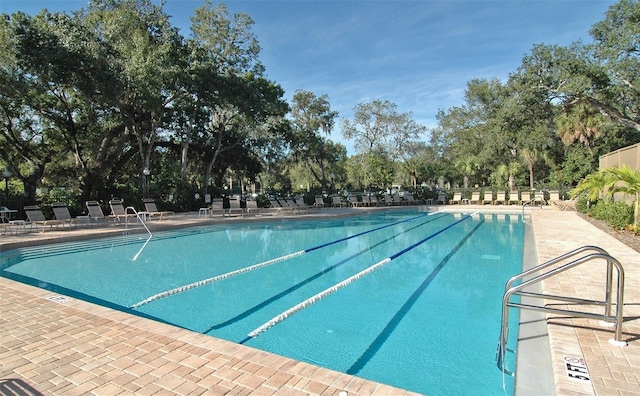 view of pool with a patio