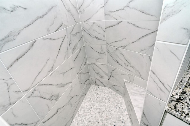 detailed view of a marble finish shower
