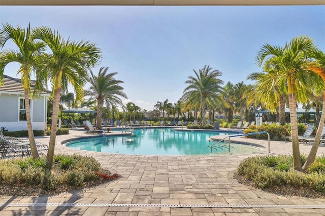 view of pool featuring a patio area