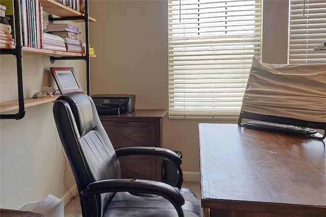 home office featuring baseboards