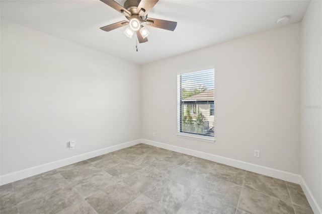 unfurnished room featuring ceiling fan