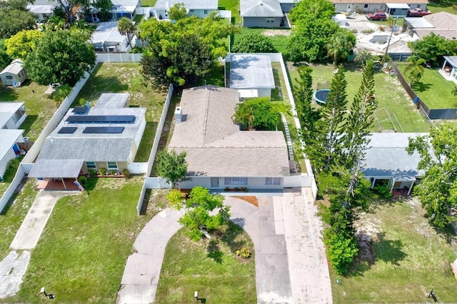 bird's eye view featuring a residential view