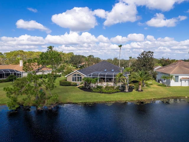 water view with a gazebo