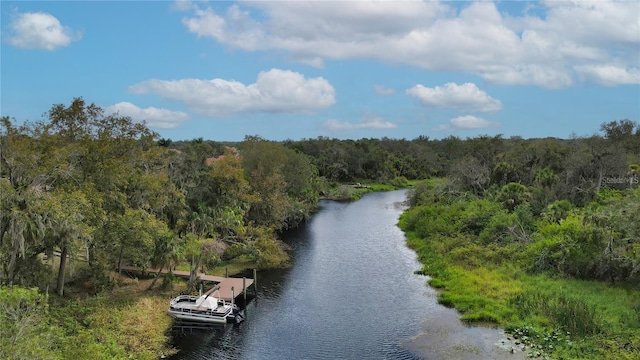 water view with a boat dock