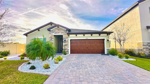 view of front facade with a garage