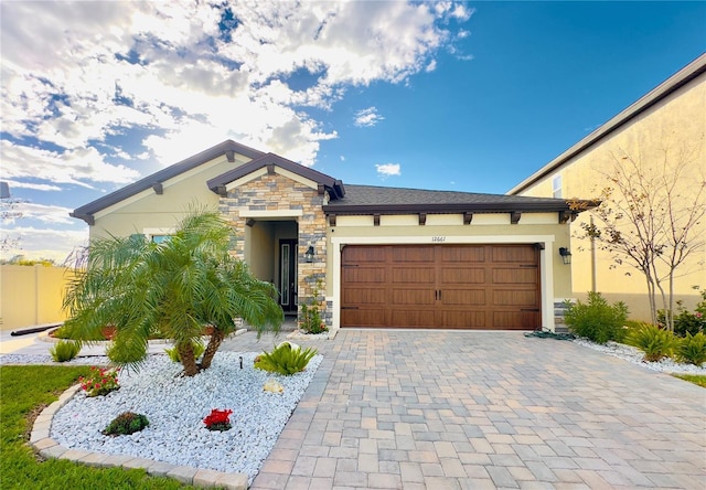 view of front facade with a garage