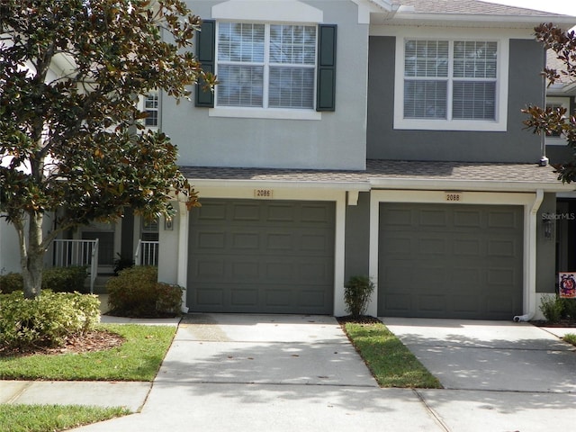 view of property with a garage