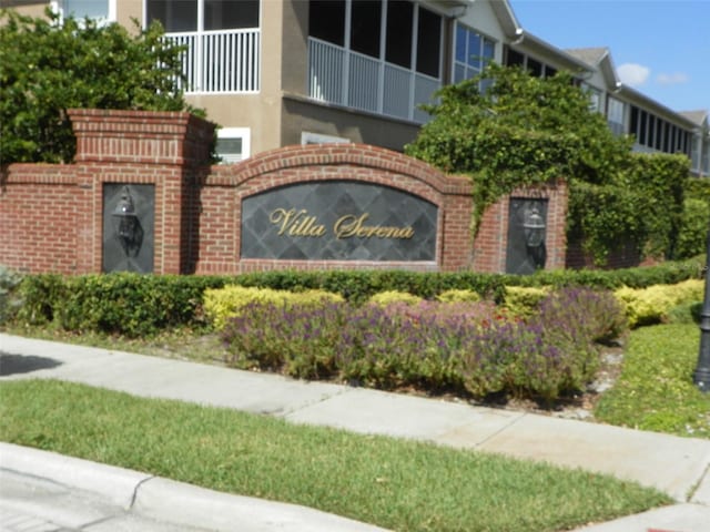 view of community sign