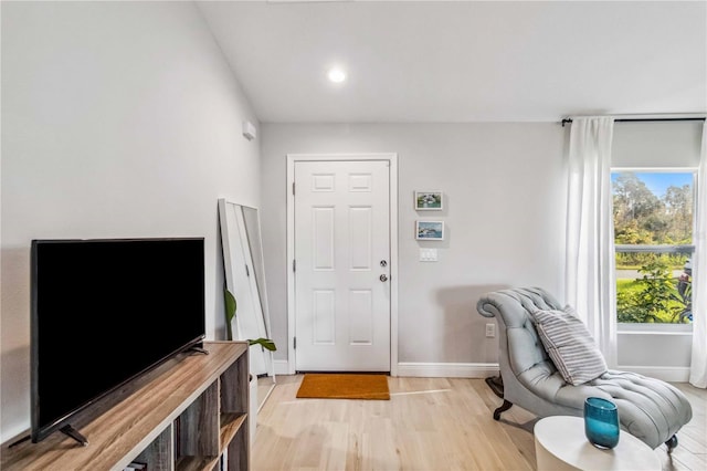 entryway with light wood-type flooring