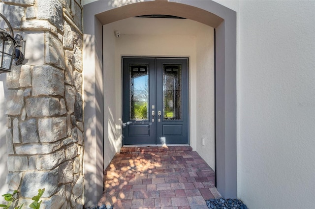 doorway to property with french doors