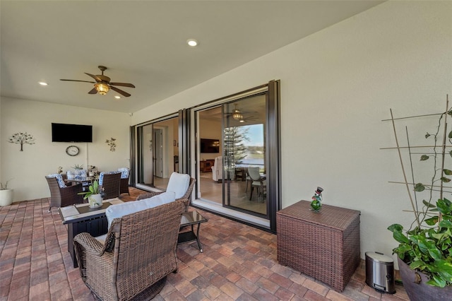 view of patio / terrace with ceiling fan