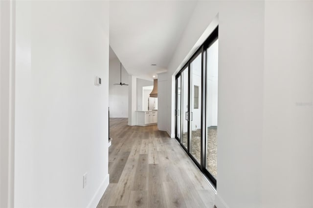 hallway featuring light hardwood / wood-style flooring