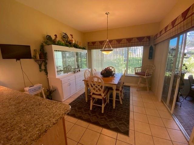 view of tiled dining room