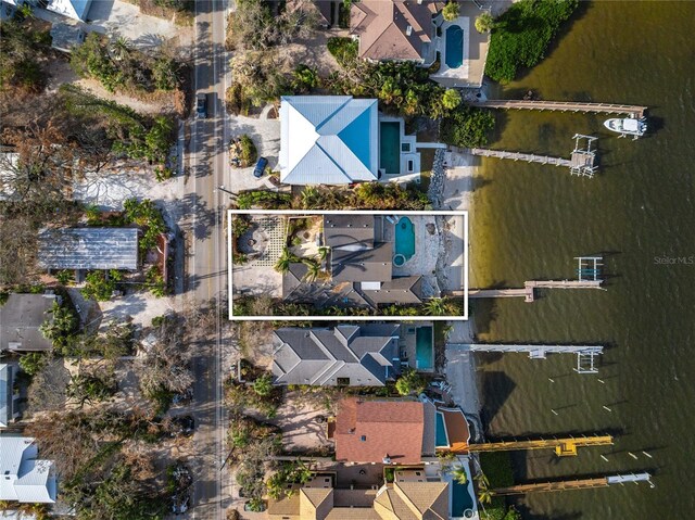 8213 Midnight Pass Rd, Sarasota, FL 34242 - bird's eye view featuring a water view and a residential view