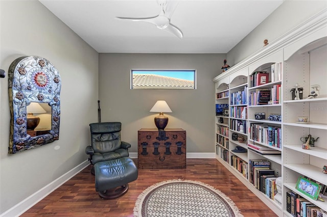 sitting room featuring dark hardwood / wood-style flooring