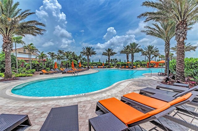 view of pool with a patio area