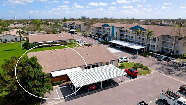 bird's eye view with a residential view