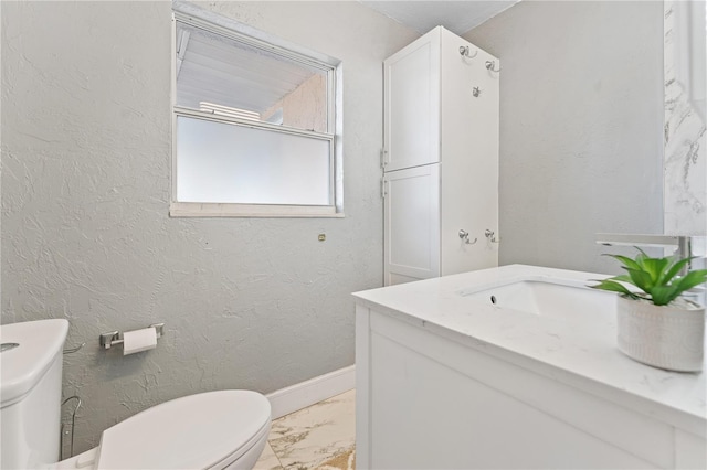 bathroom with toilet and vanity